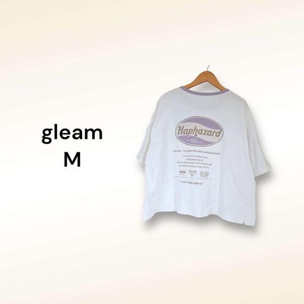 グリーム gleam Tシャツ カットソー 【M】プリント ロゴ 半袖