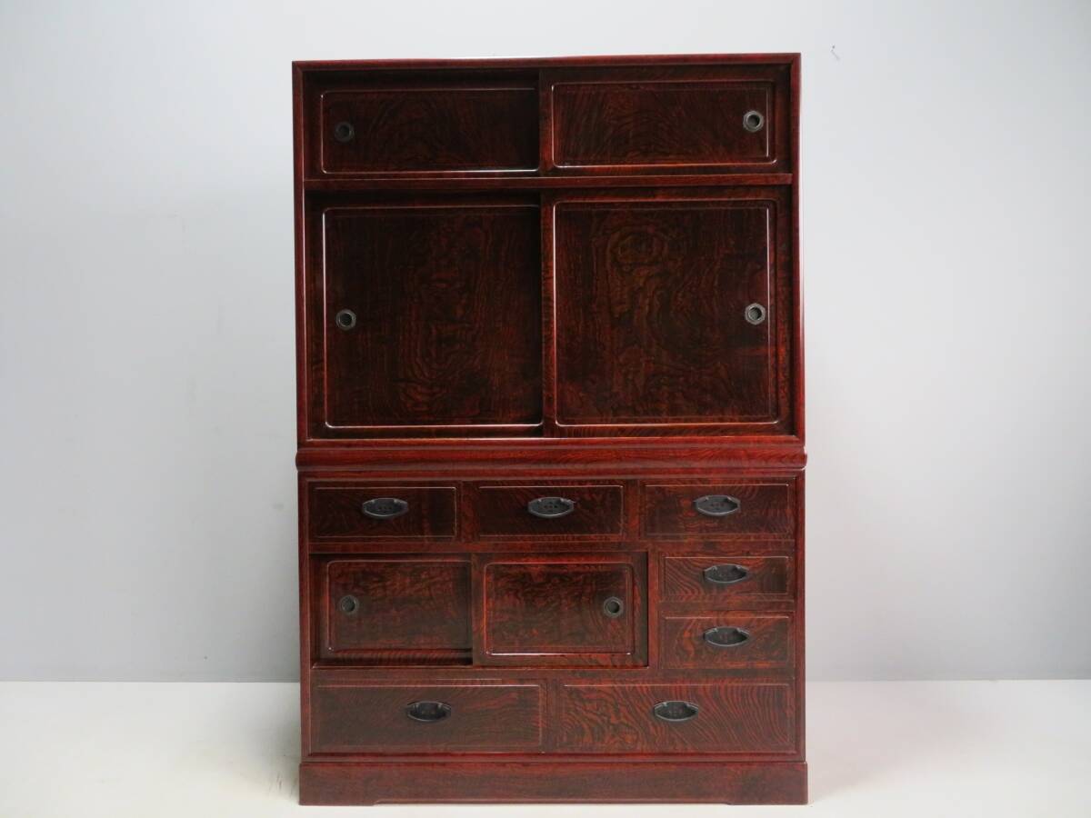 希少】 高級漆塗り 中国家具 キャビネット 宝箱 文箱 書類箱