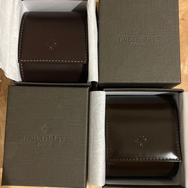 新品☆ パテックフィリップ PATEK PHILIPPE トラベルケース 1本用 革 レザー 時計ケース ポーチ 送料無料 艶なし 艶あり 2つセット