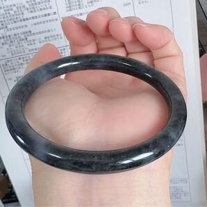 R2-0732 天然黒鳥鶏種翡翠《本物保証》Aジェット 黒翡翠バングル57mm 上品上質 一点物 魔除け 昇進 成功 風水 金運財運 幸運幸福 縁起物
