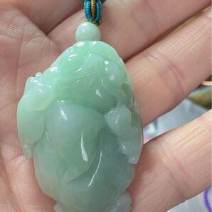 R2-0760天然本翡翠《本物保証》 禅ガエル(銭蛙)お守り ホルダー/キー,カバンなどに 一点物 魔除け 昇進成功風水 金運財運幸運 幸福 縁起物