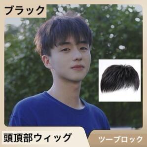 男性用 ツーブロック ウィッグ 黒 髪 韓国男子 コスプレ 医療用 かつら