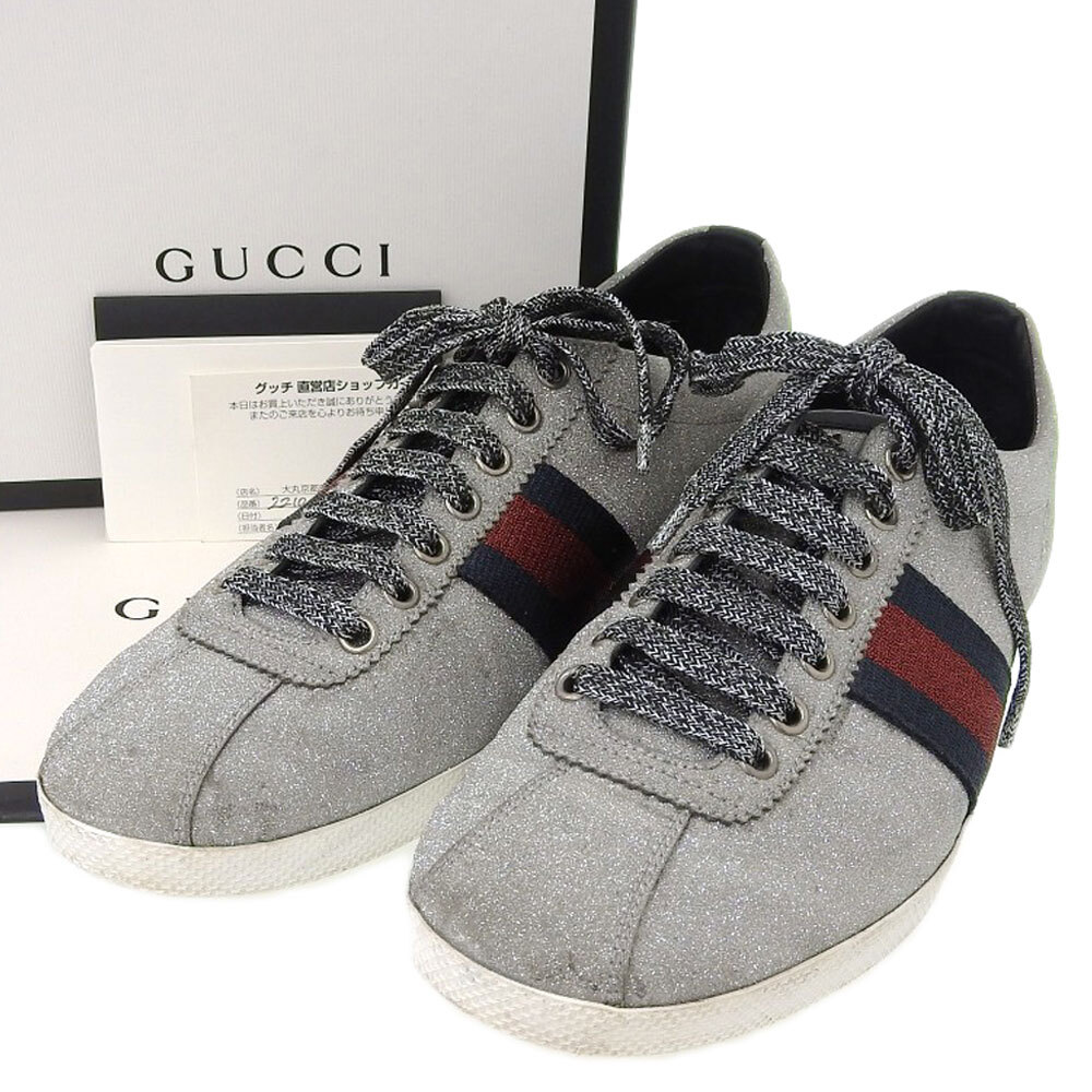 GUCCI グリッター スニーカー シルバー　23.5 2025年最新】Yahoo!オークション -gucci(グッチ) シルバー