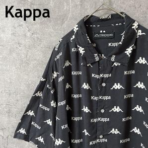 KAPPA パターン柄シャツ 半袖 ブランドロゴ 白黒 MメンズG3