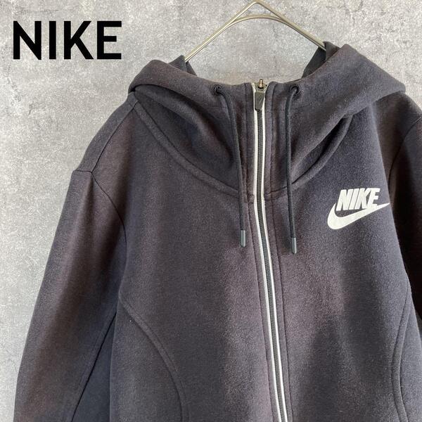 NIKE ジップアップパーカー フーディ 黒 ゆったりMレディースM3