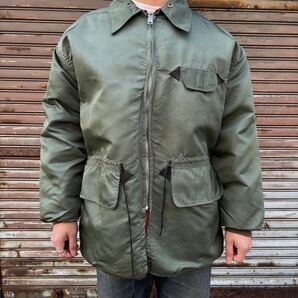 70s USA製 ワークジャケット カバーオール フライトジャケット L ミリタリー ヴィンテージ リバーシブル アメカジ セージグリーン 80s
