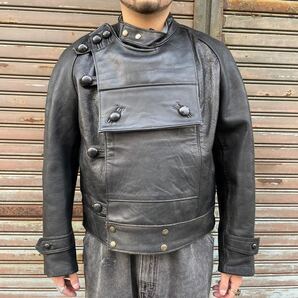 スウェーデン軍 モーターサイクルジャケット レザージャケット ブラック L 黒 ライダースジャケット ヴィンテージ ユーロ ミリタリー 本革