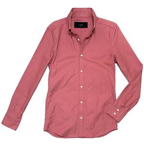 定価3.2万 AKM POWDER STRETCH PLAIN B.D SHIRTS サイズL ピンク ストレッチシャツ wjk ジュンハシモト