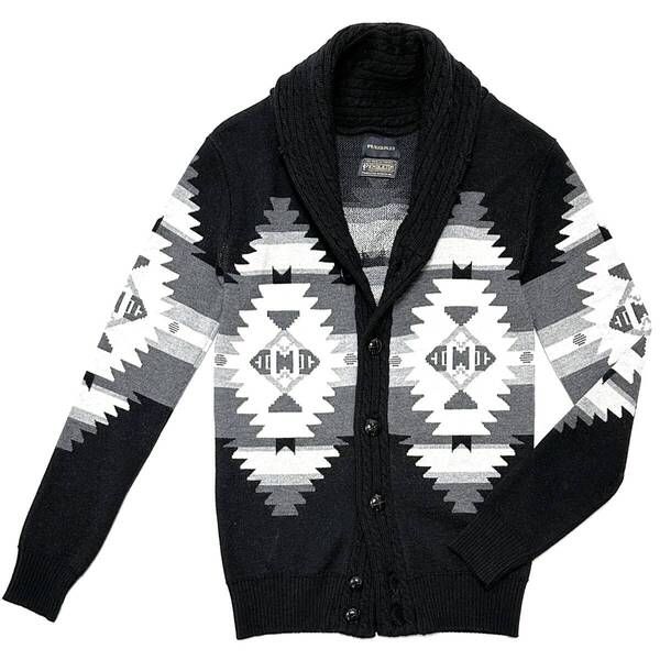 LEON掲載 定価6.9万 1piu1uguale3 CASHWOOL NATIVE CABLE CARDIGAN Ⅲ キャッシュウールネイティブケーブルカーディガン ニット wjk akm