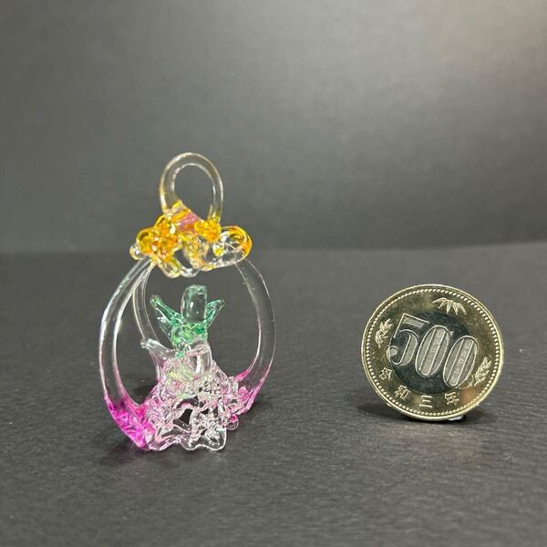 ガラスの鳥籠 イタリア製ガラス細工 アンティーク 昭和レトロ ARTE GLASS BAGNARA CAL ITALY ムラーノ