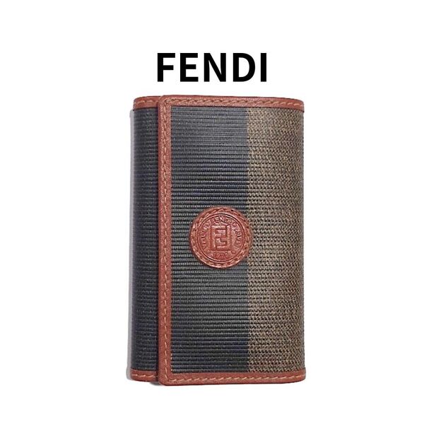 【ほぼ未使用】鑑定済 FENDI フェンディ ペカン 6連キーケース 【送料無料】