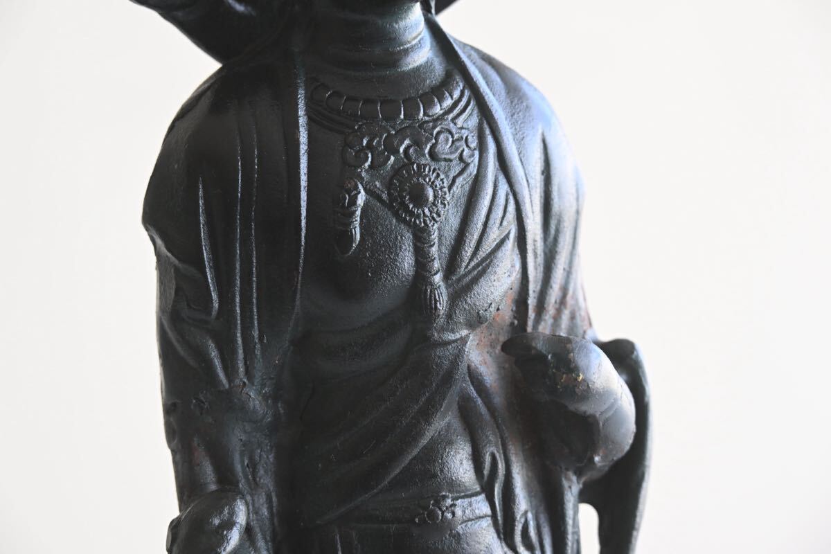 仏像 鉄 古美術 置物 仏教美術 佛像 観世音菩薩 立像