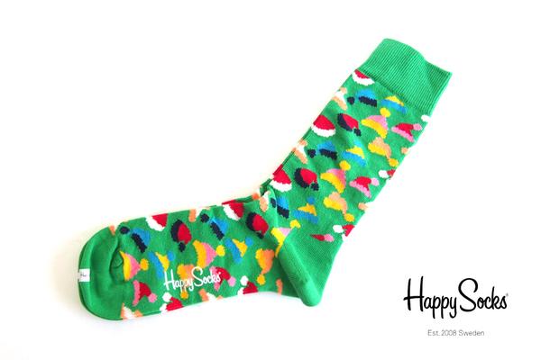 新品|未使用|ハッピーソックス|happy socks|クルー丈ソックス|帽子柄|Christmas Tree Gift