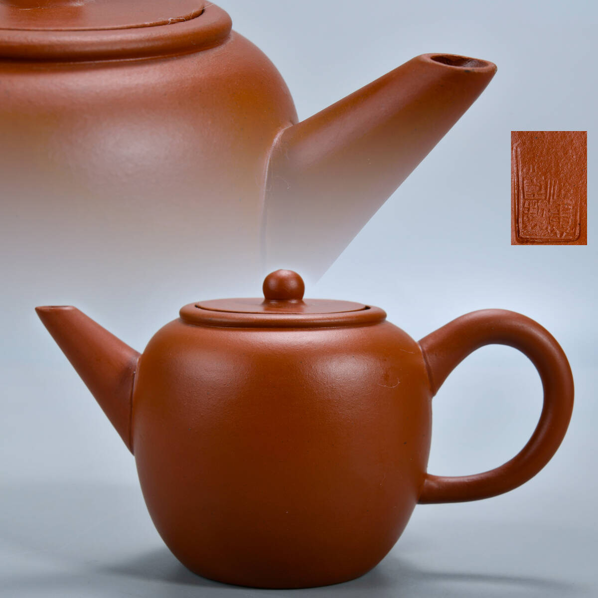 中国 宣興 紫砂 朱泥 梅文 急須 茶壷 V R6114