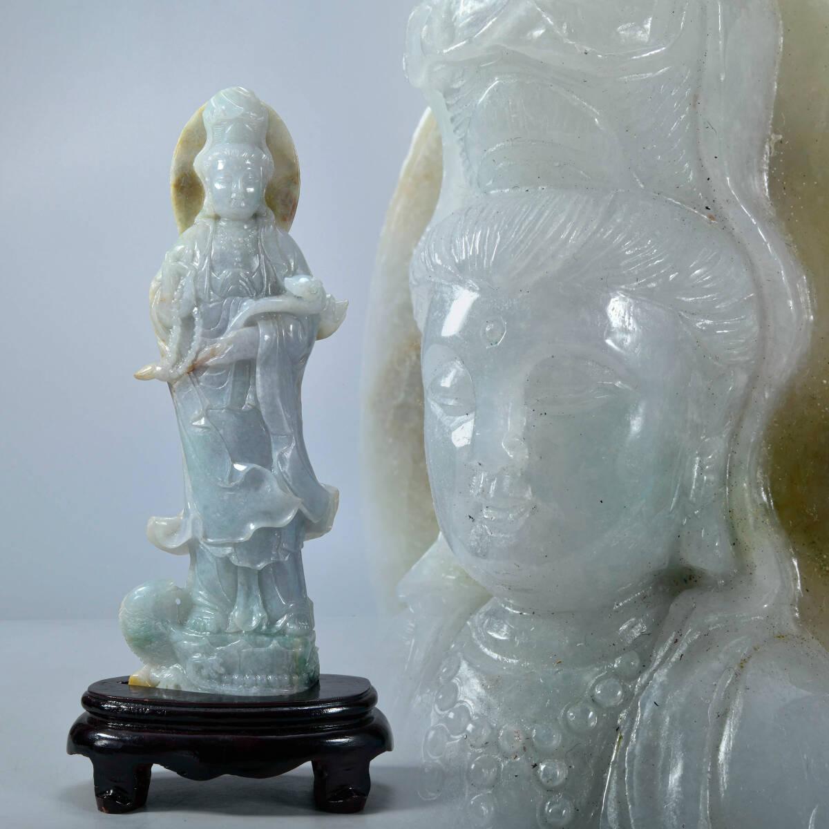 本翡翠彫刻人参如意 縁起物置き物コレクションジェイダイト 本翡翠彫刻人参如意 縁起物置き物コレクションジェイダイト
