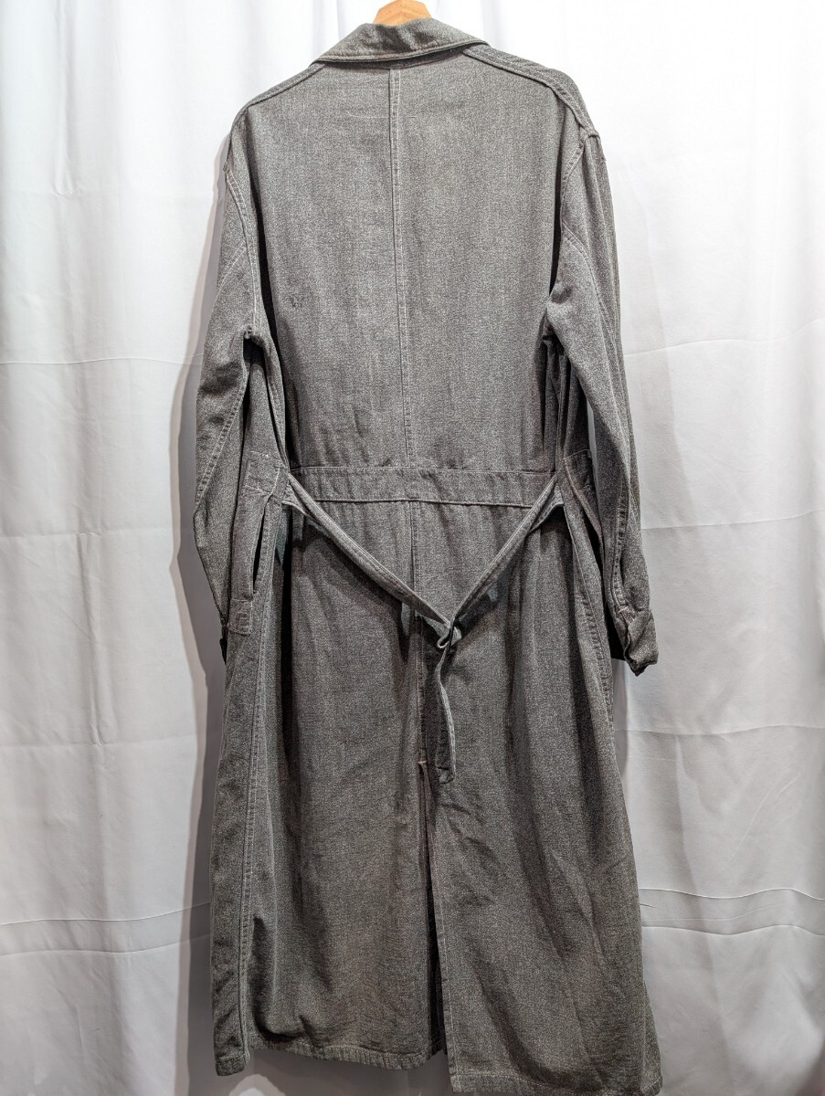 50s Vintage ブラックシャンブレー アトリエコート L～XL相当