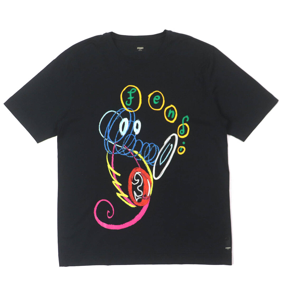 23SS【FENDI】Tシャツ ブルージャージー FFモチーフ メッシュ