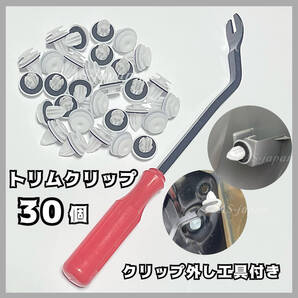 トリムクリップ 30個 + クリップ外し工具付き 内装 内張り クリップピン トヨタ スズキ ダイハツ ホンダ