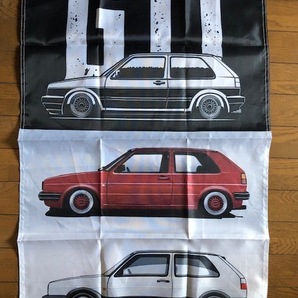 誰も持ってない!お部屋に!ゴルフⅠ GTIロゴバナーフラッグ 旗 通販サイズ 送料無料! オフ会で目立つ!