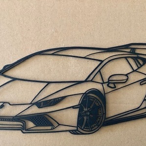 誰も持ってない? 送料無料!お部屋に・玄関・ガレージに! ランボルギーニ ウラカンシルエット アート金属パネル EVO