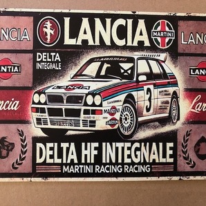 誰も持ってない? ランチア デルタ インテグラーレ マルテイニロゴ ブリキのアート看板 お部屋に・ガレージに! 送料サービス