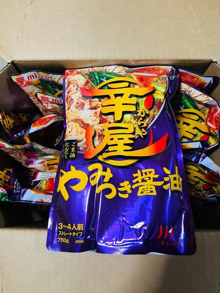 ミツカン 辛屋 やみつき醤油鍋つゆ ストレート 750g×12袋入