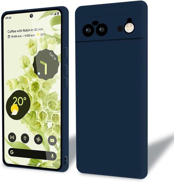 【Majiyana】Google Pixel 6 ケース シリコン スリム ピクセル 6 カバー 米軍MIL規格 ストラップホール付き(ネイビーブルー)