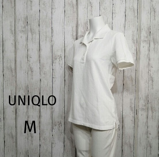 UNIQLOユニクロ レディース ストレッチ カノコ ポロシャツ 半袖 M 17