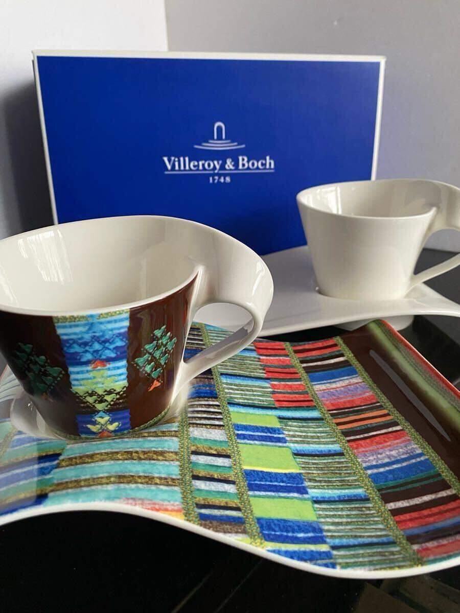 【新品未使用２枚セット】ビレロイ＆ボッホ　アバルア　プレート　鳥花　22cm 新品未使用2枚セット】ビレロイ＆ボッホ アバルア プレート 鳥