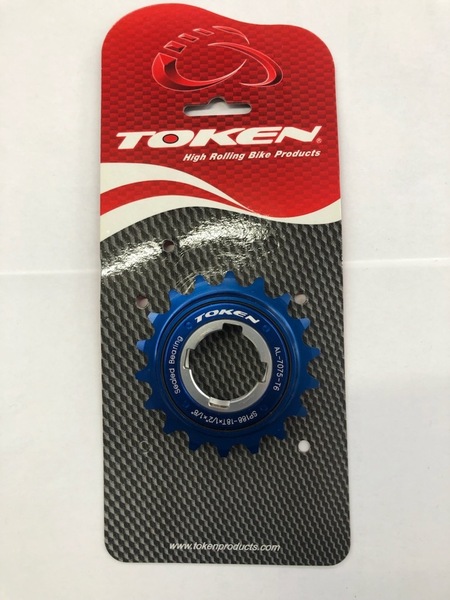 TOKEN シングルフリー スプロケット アルミ 18T ブルー 希少デッドストック品