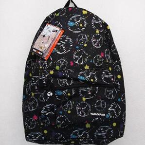 YAKPAK デイバッグ 立体ポケットリュックバッグ 黒ブラックxピースマーク / BROOKLYN.NY ヤックパックBAG鞄カバン