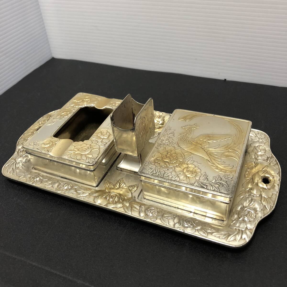 昭和レトロ アンティーク 煙草盆 煙管 タバコ箱 キセル付き 灰皿