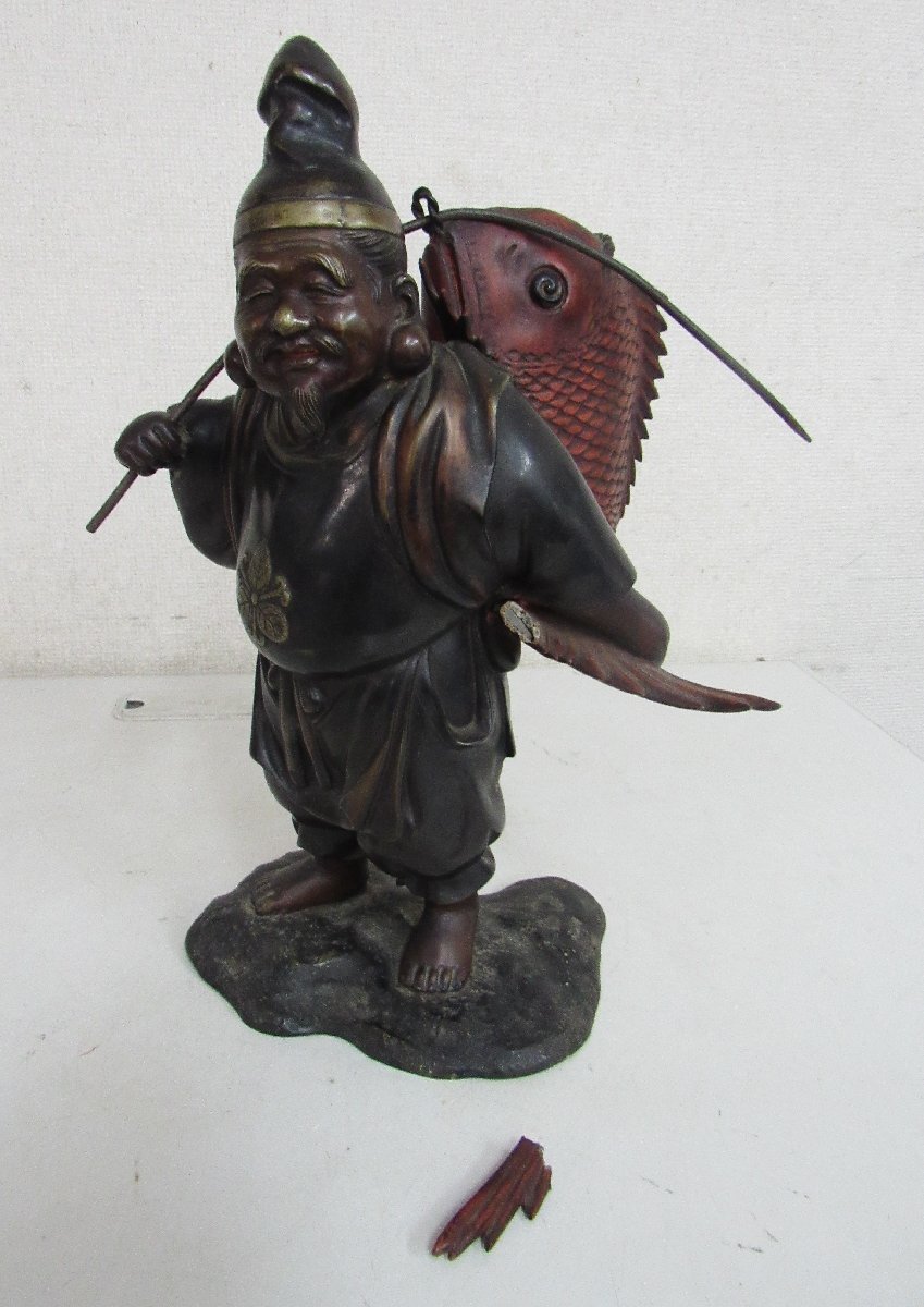 えびす様ブロンズ像飾り　縁起物　福の神　恵比寿　インテリア七福神置物　　金属工芸 えびす様ブロンズ像飾り 縁起物 福の神 恵比寿 インテリア七福神