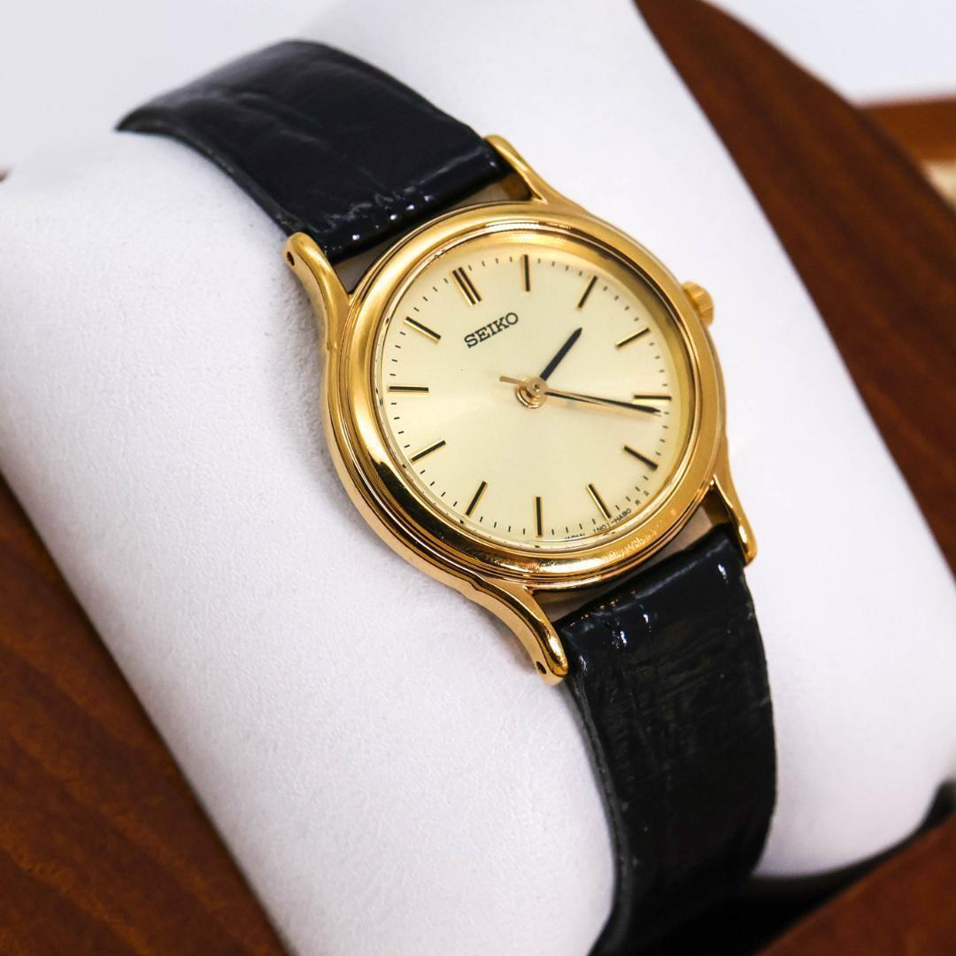 稼働 SEIKO CREDOR 腕時計 18Kベゼル 新品電池 レザー 577 稼働 SEIKO CREDOR 腕時計 18Kベゼル 新品電池 レザー 577
