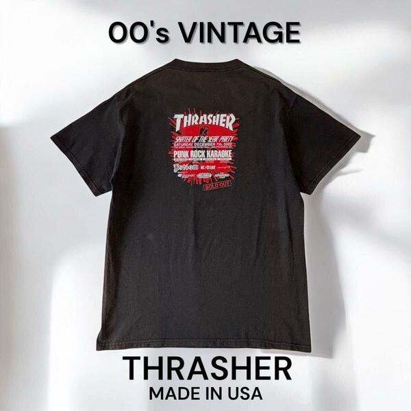 レア 00's USA製 VINTAGE THRASHER TONY TRUJILLO スラッシャー トニートルヒージョ SKATER OF THE YEAR 2002 Tシャツ ビンテージ SOTY