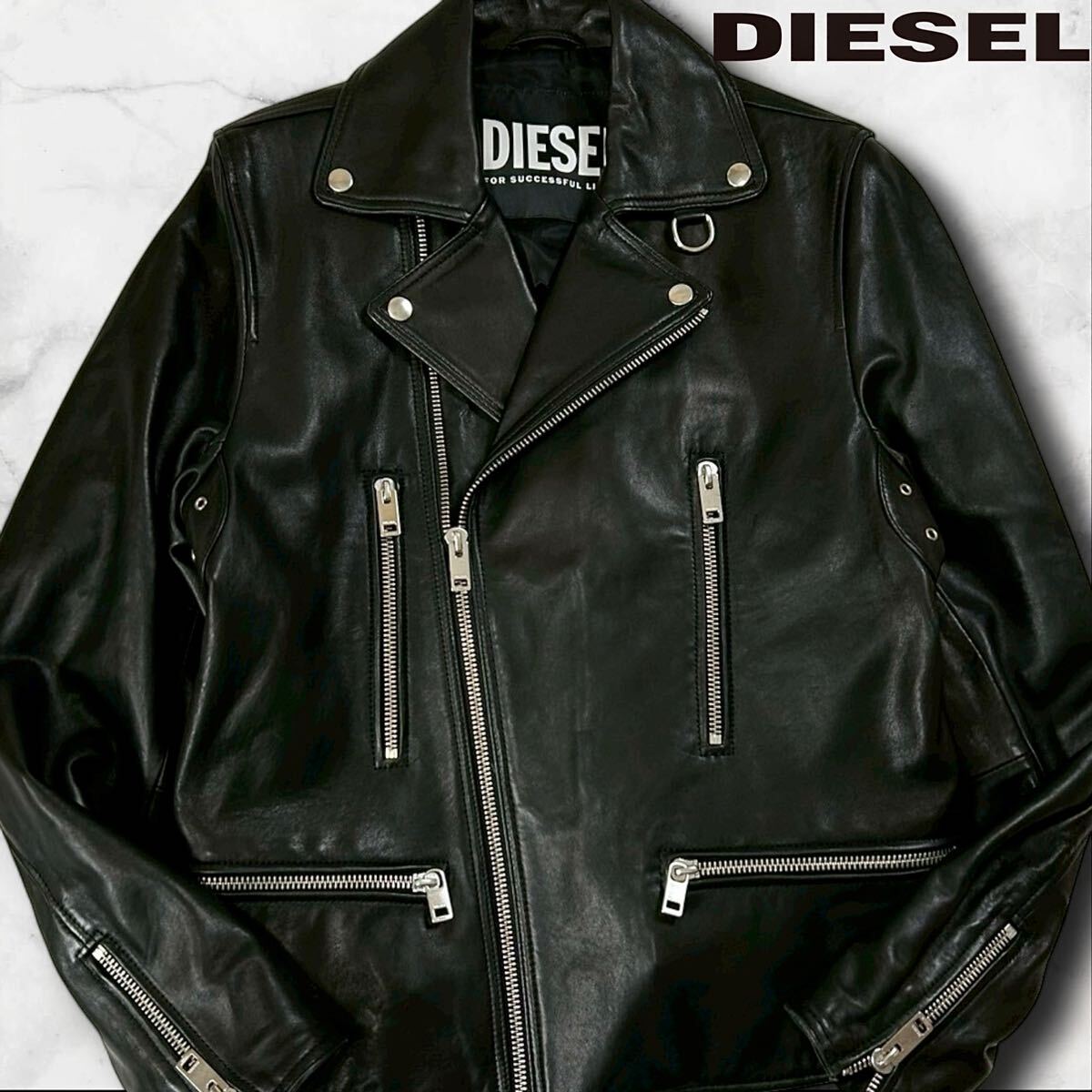 新品 未使用品 ディーゼル ダブル ライダース 羊革 ジャケット
