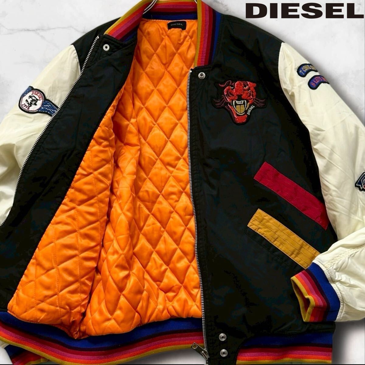 DIESEL* ディーゼル ブルゾン バイカラー スタジャン 無地