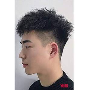 おでこ&トップカバーに カールタイプ ヘアピース クリップ 人毛 パーマ メンズ かつら お洒落 普段使い 機械植え ナチュラルブラック