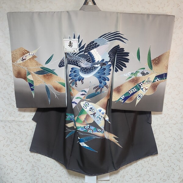 #3-024 正絹 男児 お宮参り きもの 保管品 襦袢 シミあり