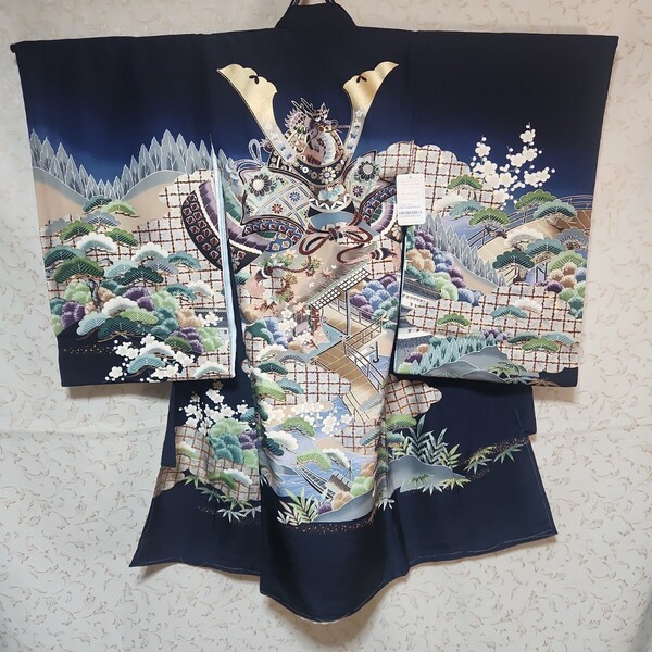#3-026 正絹 男児 お宮参り きもの 保管品