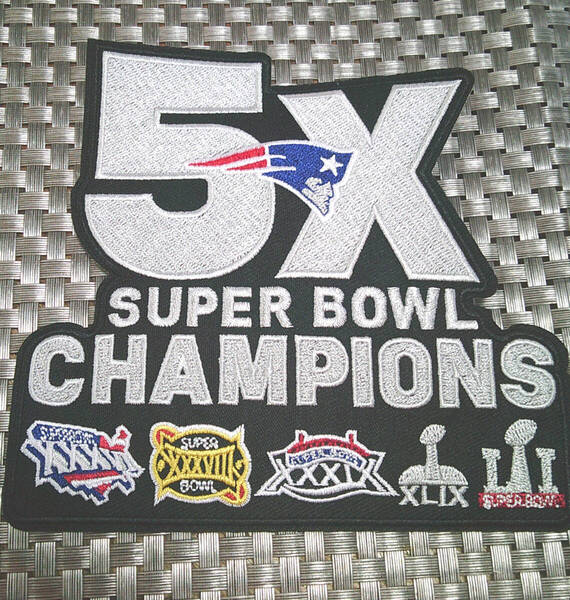 大型5X優勝NE2017》新品NFLスーパーボウル Super Bowl ニューイングランド・ペイトリオッツPatriots刺繍ワッペン◇アメフト アメリカ