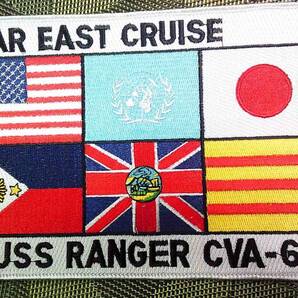《NM■大型CVA61四角》■新品 FAR EAST CRUISE CVA 61 USSレンジャー刺繍ワッペン◆ ベトナム戦争 WW2 ミリタリー■Top Gun トップガン