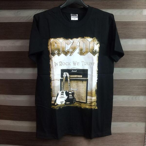 ACDC 半袖Tシャツ ロンT バンド ロック ツアーTシャツ パンク 殿堂 音楽 IN ROCK WE TRUST