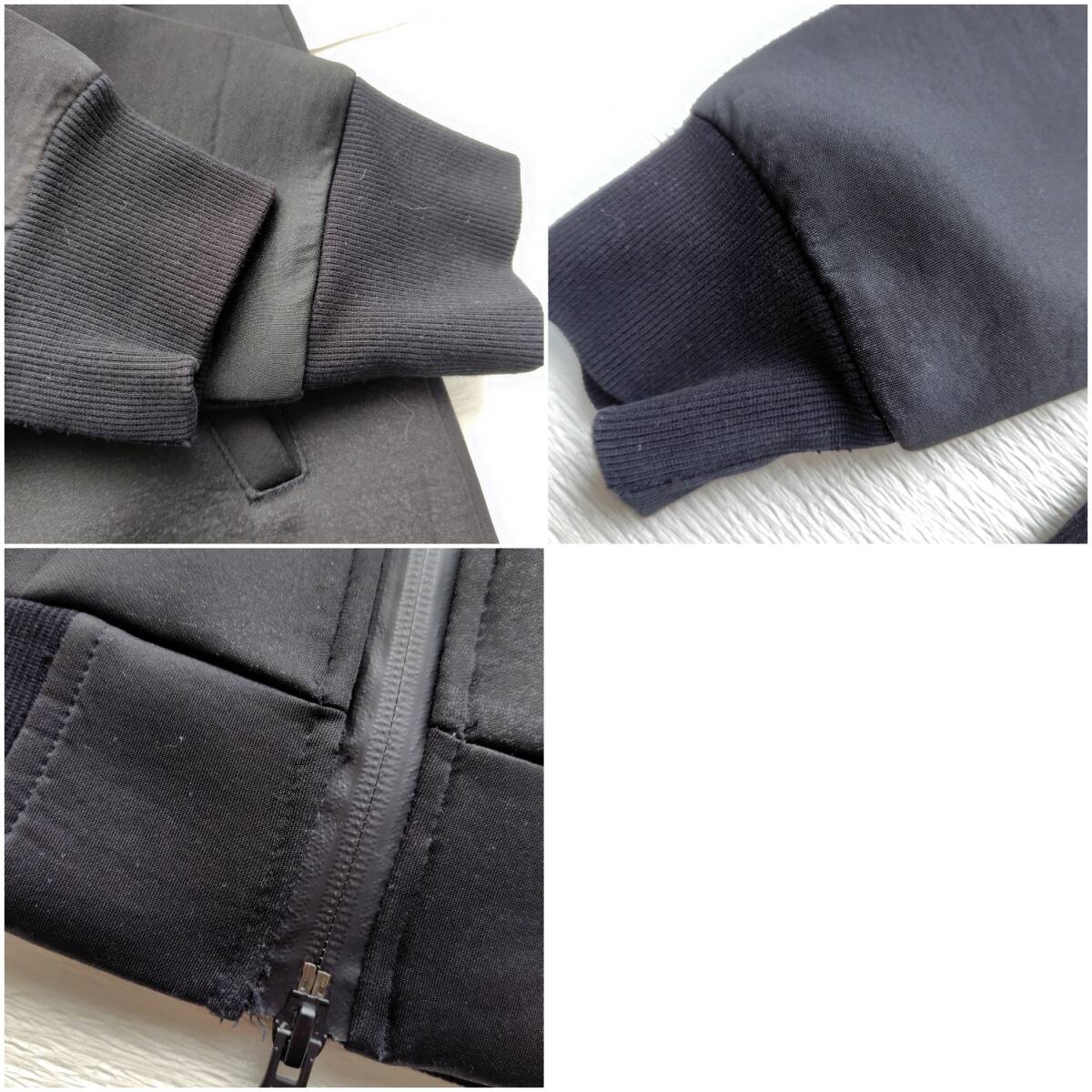 CAMBIO　カンビオ ダンボールニット ジップアップパーカー S モード系シンプルデザイン　黒　250126-04_サムネイル画像4