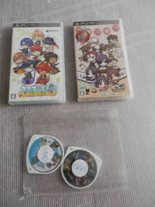 PSPソフト4本セット(薄桜鬼 遊技録弐/うたのプリンスさま MUSIC/初音ミク project DIVA/モンハン モンスターハンター3)*0225