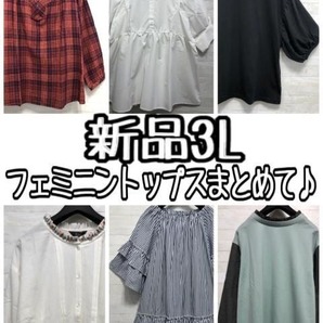 新品☆3L♪フェミニントップスまとめ売り♪チュニック丈も〇L120