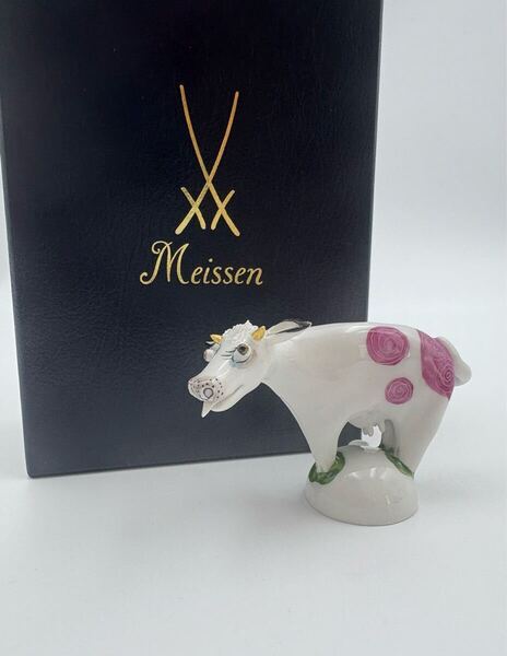 Meissen マイセン フィギュリン ウシ 干支シリーズ 丑 ペーターシュトラング 手びねり 陶器 置物 箱付