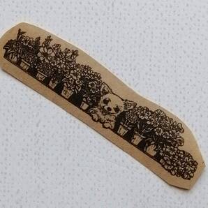 905 チワワ 花屋 飾り線 はんこ ハンコ ヴィンテージ アンティーク スタンプ ゴム印 ラバースタンプ イラスト フラワーリース 花柄 犬