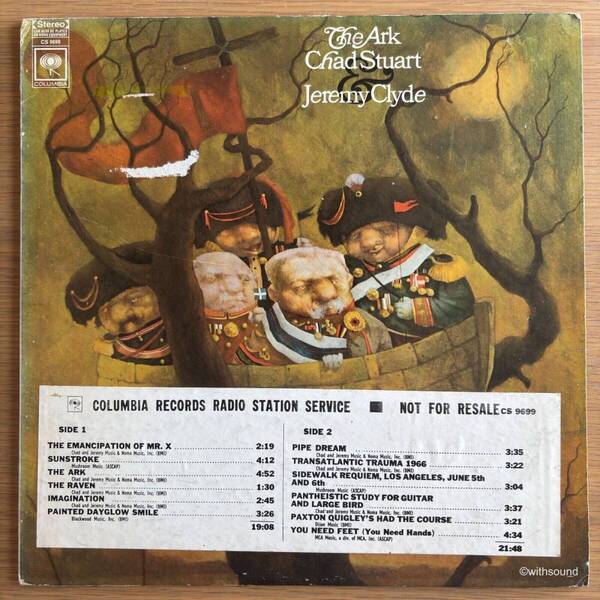 USオリジナル CHAD STUART & JEREMY CLYDE The Ark US ORIG LP 1968 COLUMBIA CS 9699