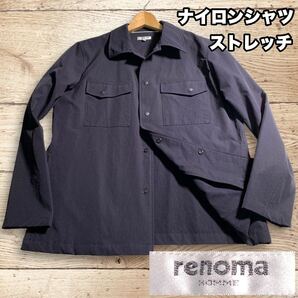 レノマオム ナイロン ストレッチシャツ 開襟シャツ ワークシャツ 長袖シャツ Lサイズ ミリタリーシャツ シャツジャケット